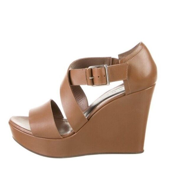 Marni Light Brown Leather Sandals/Wedge shoes Size USA 10 Italy 40 - Picture 3 of 5